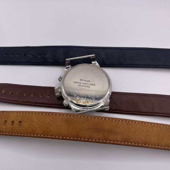 American Exchange Men's Brown Leather 3 PCS. Watch Set - Picture 6 of 12
